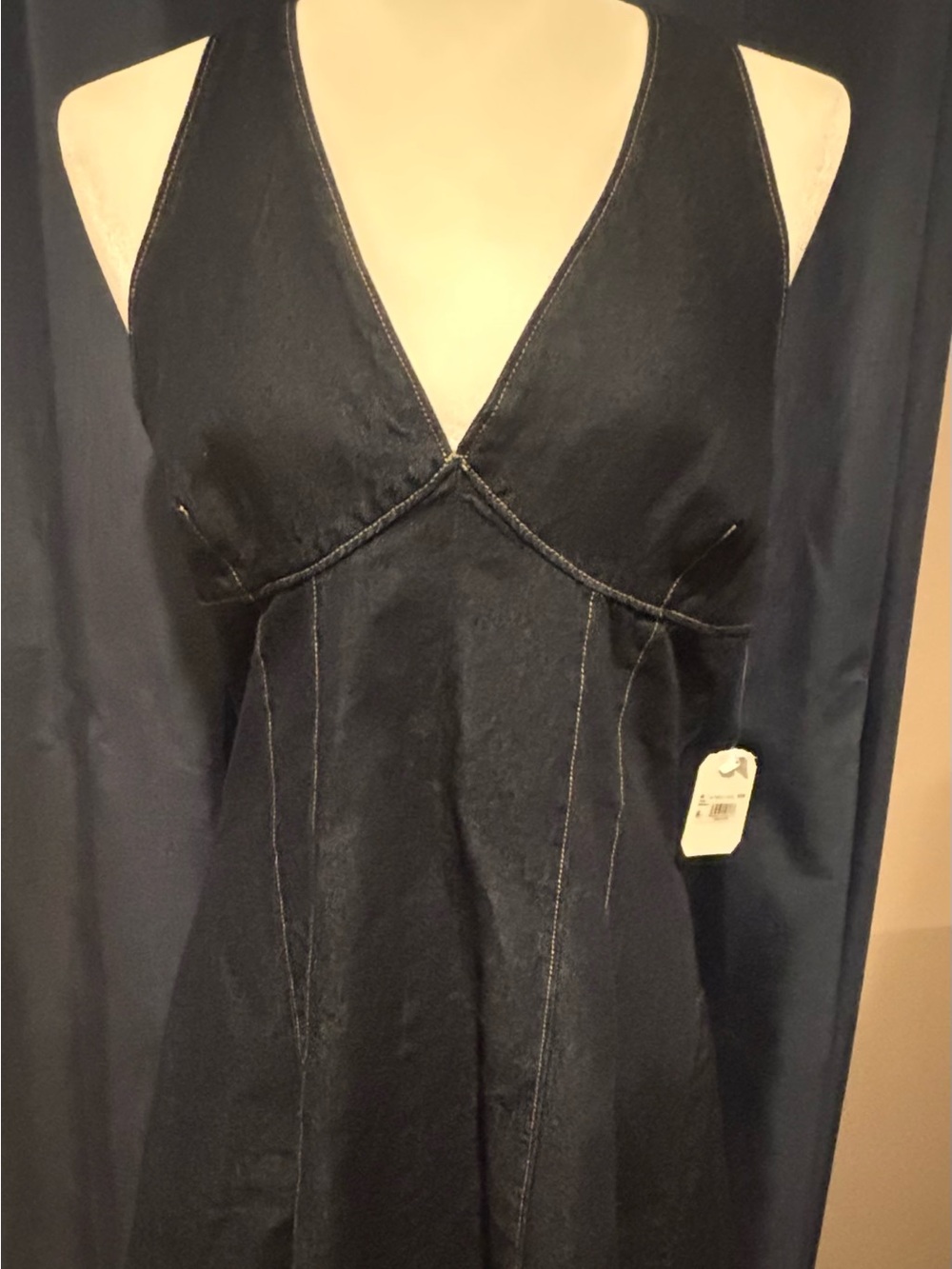 Altar'd State Black V-Neck Halter Slip Dress